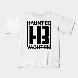 Haunted Birthday Text Logo (black) Kids T-Shirt